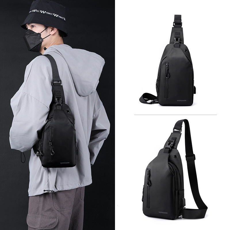Cross-Border Foreign Trade Men's Chest Bag Casual Large-Capacity Shoulder Crossbody Bag Motorcycle Riding Water-Resistant Trendy Backpack for Men
