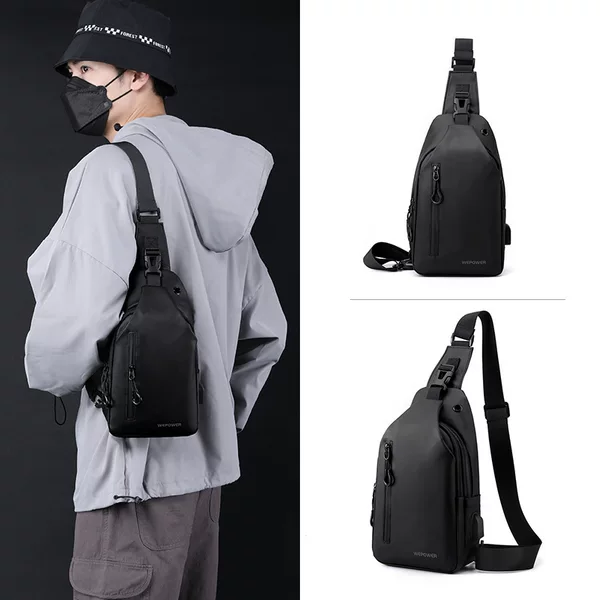 Cross-Border Foreign Trade Men's Chest Bag Casual Large-Capacity Shoulder Crossbody Bag Motorcycle Riding Water-Resistant Trendy Backpack for Men