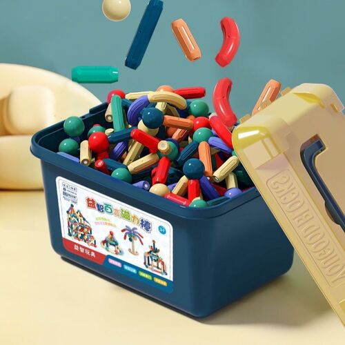 Cross-border ever-changing magnetic rod children's educational toys geometric magnetic building blocks magnetic rod strong magnetic toys foreign trade