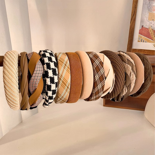 Vintage Women's  New High Crown Top Wide Brim Headband Outdoors Versatile Anti-Slip Hair Pin Head Accessory