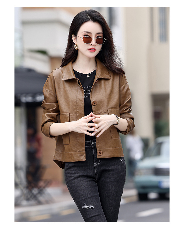 D3605 1520K ÁO DA NỮ HEFTDTH MÙA XUÂN THU ĐÔNG PHỤC CỔ CỔ ĐIỂN THỜI TRANG NỮ G04 SẢN PHẨM MỚI