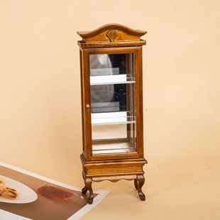 1:12 dollhouse furniture accessories dollhouse mini display cabinet model living room arc top cabinet miniature ornaments