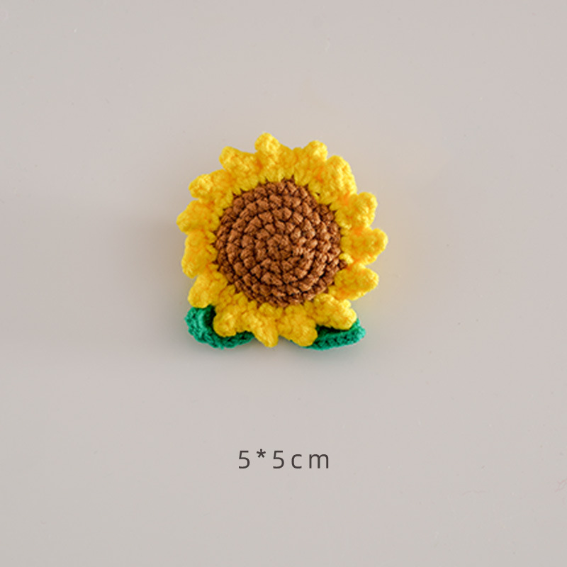 Pastoral Sunflower Yarn Crochet Lace Unisex Brooches display picture 2