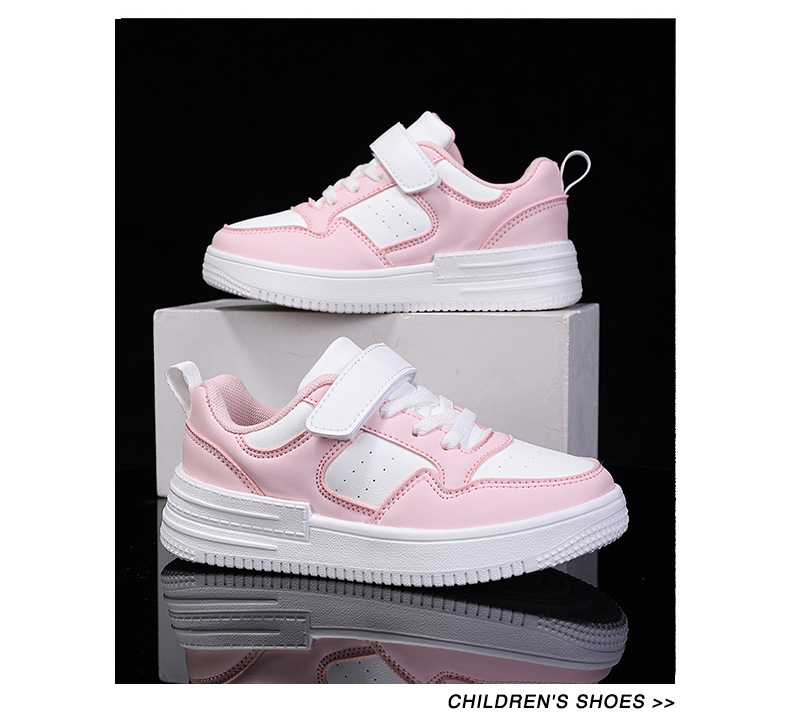 Children's Little White Shoes, Boys' Shoes, Autumn New School Start, Girls' Middle and Big Boys' Low Top Joint Student_voghion.com