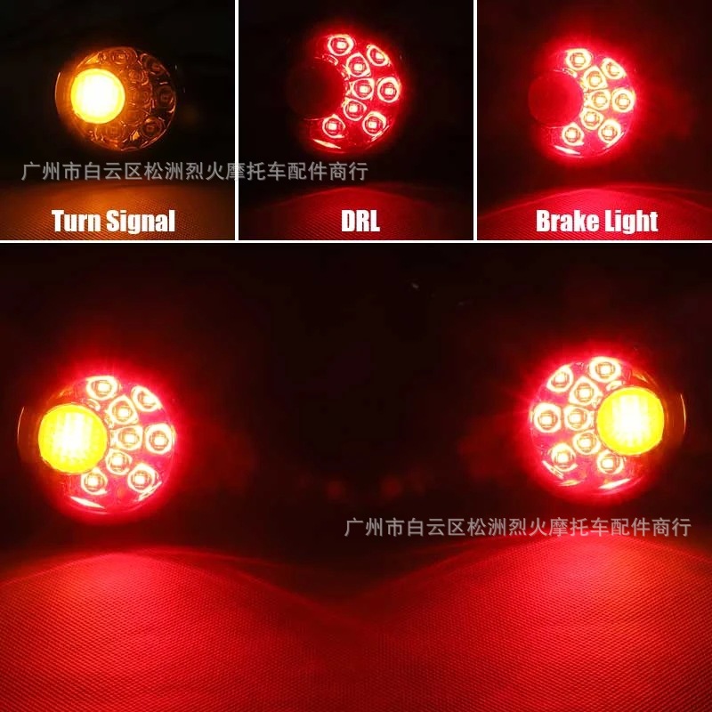 Harley XL883 1200 X48 Breakthrough Road King Soft Tail LED Turn Signal Command Light 92-16 Pair