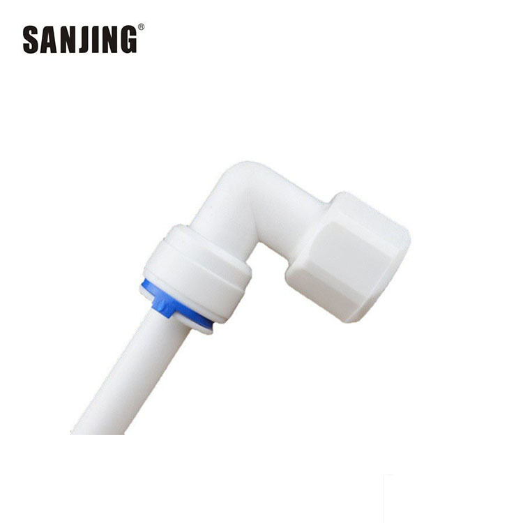 Comercio al por mayor 4044N purificador de agua conector de enchufe rápido 2 puntos dientes internos a su vez dos en cargo de conexión rápida codo de calidad alimentaria POM