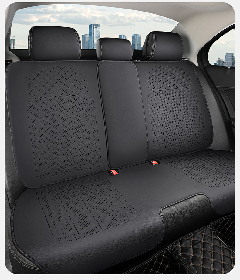 2026 New Model All-Season Universal Cowhide Texture Saddle Pad Multi-Piece Set, Wear-Resistant and Breathable Car Interior Seat Cushion