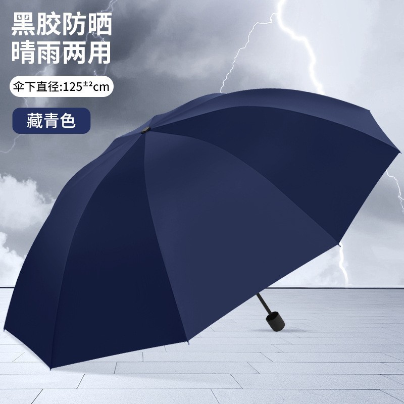 批发手动折叠雨伞加固加厚结实耐用耐磨防暴雨大号高端商务三人伞|undefined
