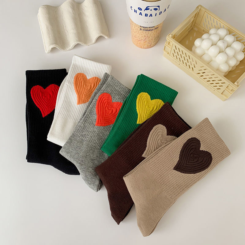 Unisex Gender Casual, Simple Style Style Casual Simple Style Unisex Heart Shape Nylon Polyester Cotton Polyester Crew Socks A Pair