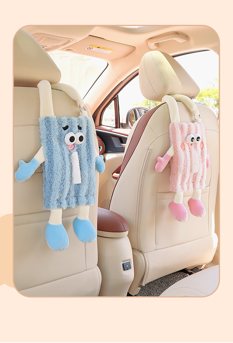 Car Tissue Box Hanging Cute Cartoon Monster Auto Back Seat