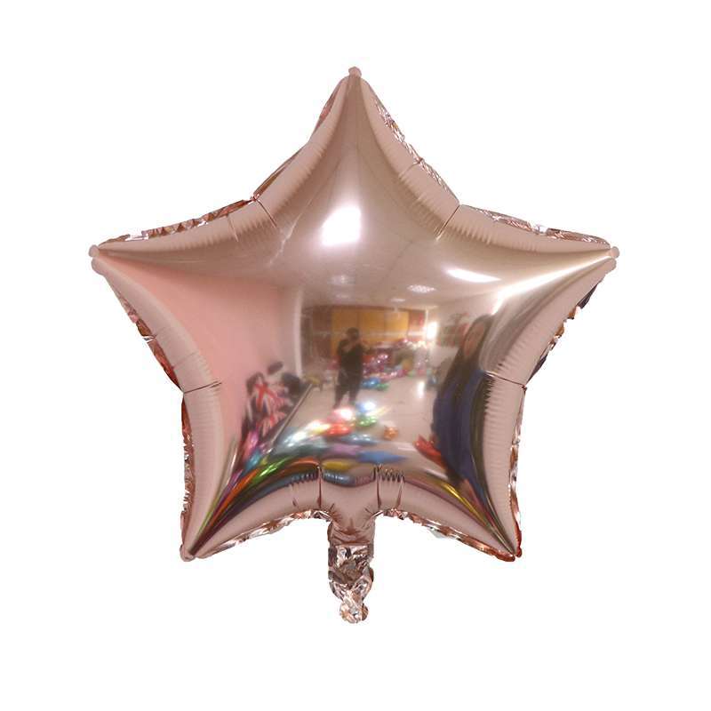 Venta al por mayor de fábrica de 18 pulgadas monocromo en forma de corazón estrella de cinco puntas amor globo de película de aluminio globo de papel de aluminio globo de fiesta de cumpleaños globo