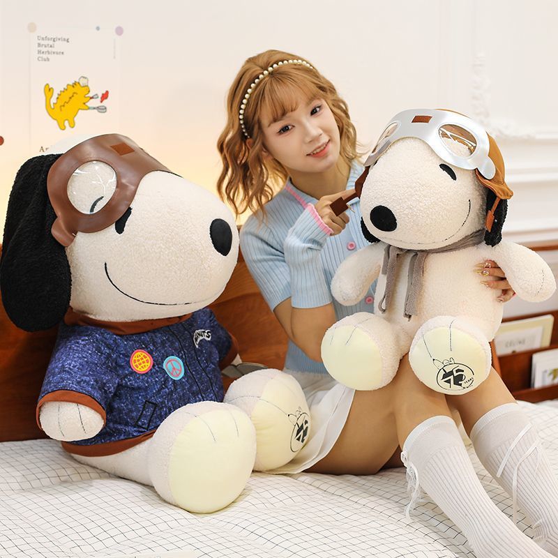 2025 nuevo lindo muñeco Snoopy muñeca muñeca de peluche piloto de mantenimiento regalo de cumpleaños para niños y niñas