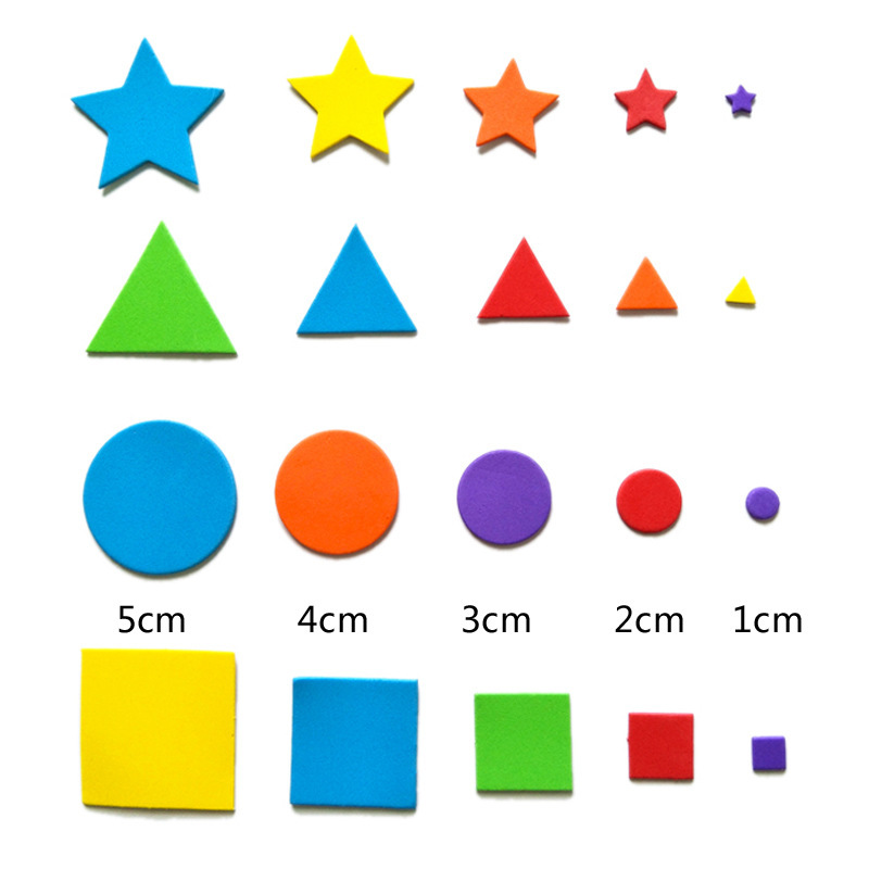 1 to 5cm Round Square Triangle pentagram shape EVA patch geometric figure mosaic sticker