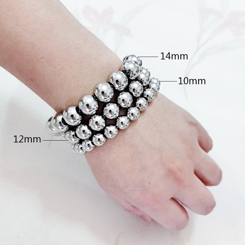 Modern Style Round Stainless Steel Bracelets In Bulk display picture 6