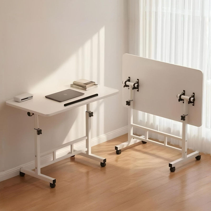 Movable bedside table, laptop table, desk for students, home use, bedroom, simple adjustable workbench, folding table Movable bedside table, laptop table, desk for students, home use, bedroom, simple adjustable workbench, folding table