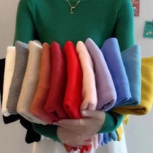 春秋季半高领毛衣修身长袖秋冬洋气内搭上衣中领紧身打底针织衫女