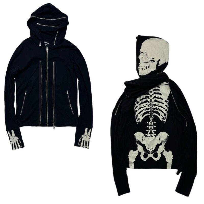Subculture Punk Visual Rock Dark Ppfm Replica Skull Skeleton Zipper Jacket Hoodie Cardigan Subculture Punk Visual Rock Dark Ppfm Replica Skull Skeleton Zipper Jacket Hoodie Cardigan