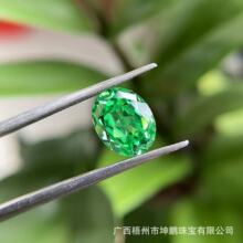 源头工厂沙佛莱椭圆形天然底切面裸石手饰饰品主石翠绿色