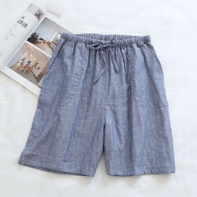 남성용 블루 코튼 반바지