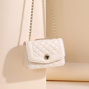 One-shoulder bag with diamond pattern, underarm bag, small bag, Chanel style, chain bag