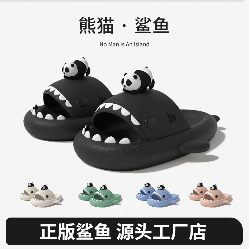 Factory Genuine Cross-border Red Panda Shark Slippers Summer Men and Women Same Style Export Couple EVA Thick-soled Sandals Factory Genuine Cross-border Red Panda Shark Slippers Summer Men and Women Same Style Export Couple EVA Thick-soled Sandals