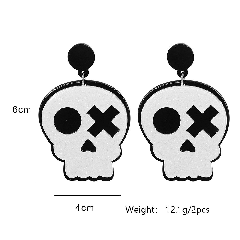 Halloween Funny Pumpkin Skull Ghost Acrylic Personality Resin Earrings display picture 22