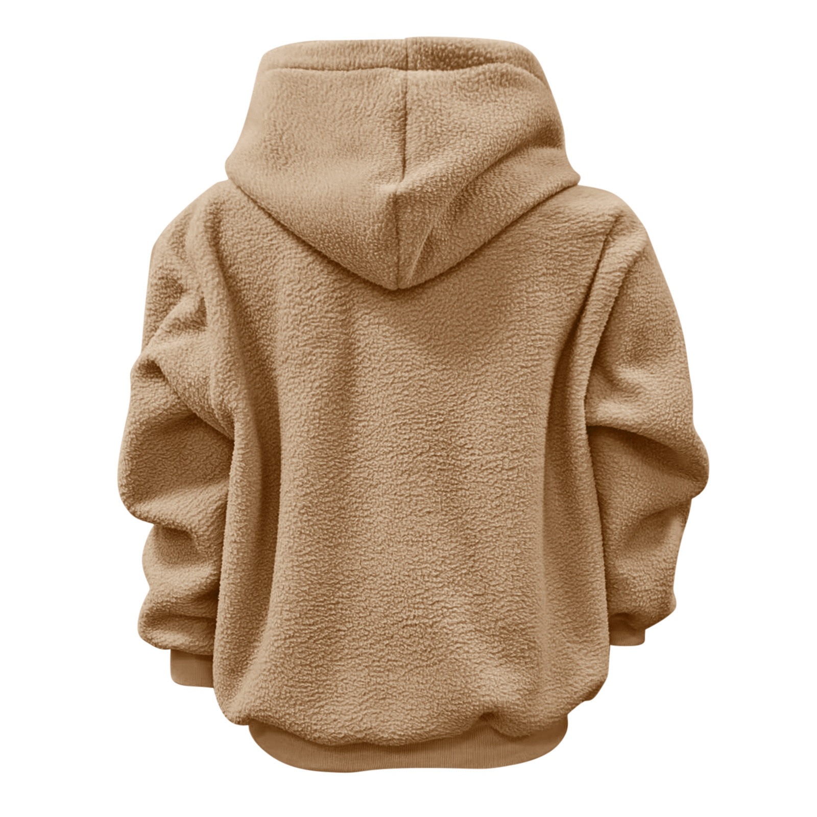 BK8837# Amazon Avrupa Amerika Sonbahar Kış Sınır Ötesi Düz Renk Kapşonlu Peluş Evcil Hayvan Cepli Geniş Kesim Sweatshirt Kadın