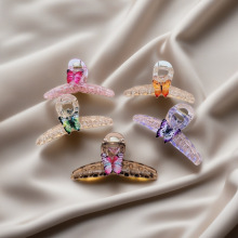 韩国高档亚克力盘发大号抓夹女四季新款高级感蝴蝶后脑勺鲨鱼发夹