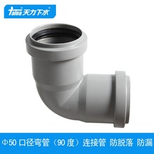 天力50mm直插管90度弯头5公分管直角快速变角对接接头免打胶QS513