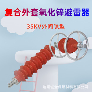 35kv zinc oxide lightning arrester HY5CX-51/134J outdoor high voltage line series gap type 42/120
