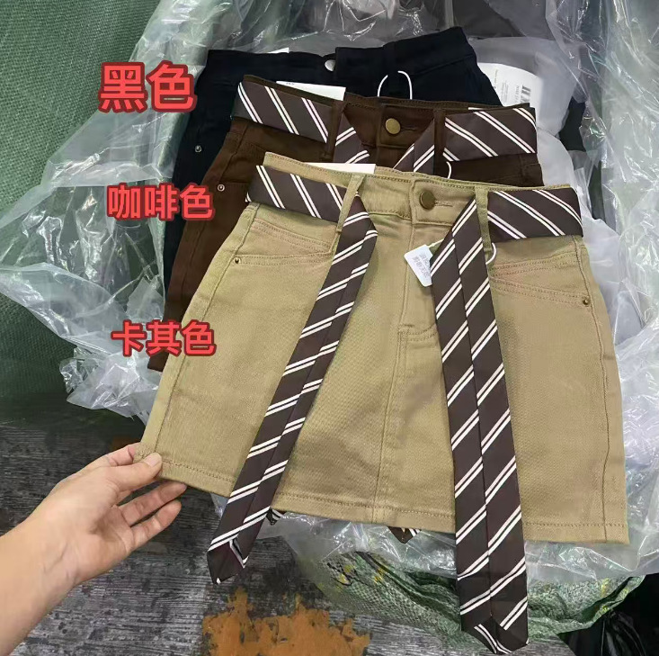 夏季新款小众设计感领带背带连体裤女韩系宽松显瘦阔腿短裤潮7013|undefined
