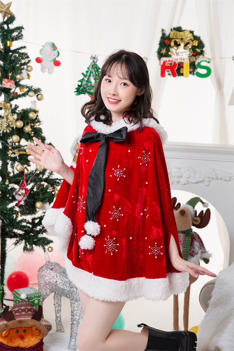 Mantella morbida per bambina, scialle, vestiti da Babbo Natale, abbigliamento da donna, set da vestire natalizio, donna_voghion.com