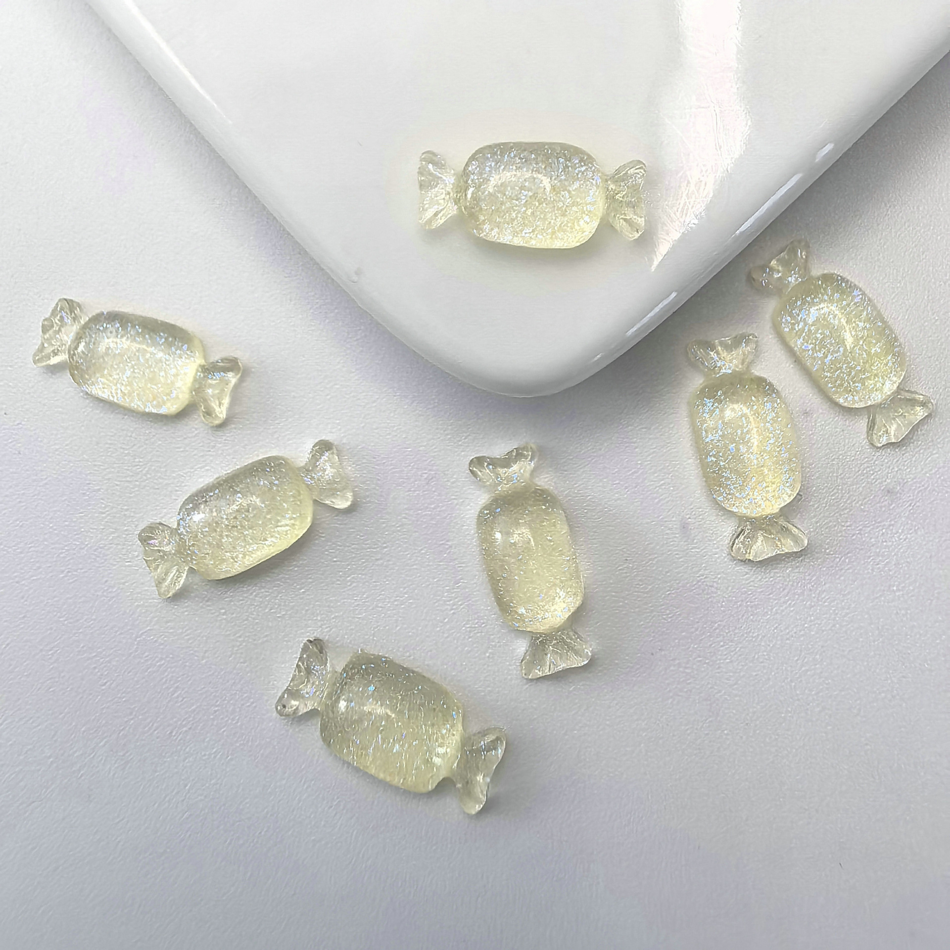 穿戴甲配饰网红冰透细闪立体糖果美甲饰品树脂食玩饰品diy饰品