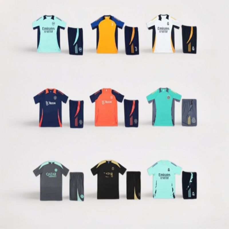 England Short-Sleeved Football Training Clothes for Men and Women, German Portuguese Pre-Speed Training Jerseys, Fan Version