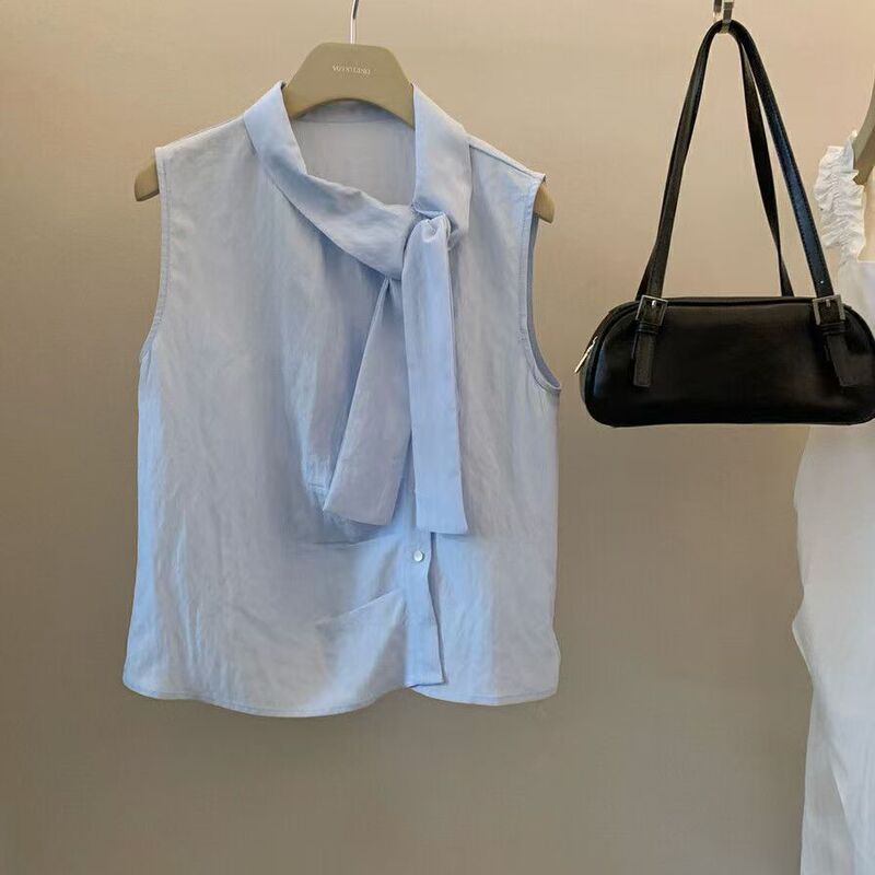 Korean Design Strappy Irregular Collar Top French Style Atmosphere Small Shirt Women's Versatile Slimming Vest