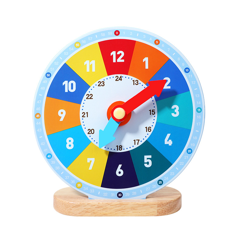 Los niños reconocen el tiempo juguetes reloj de madera reloj digital reloj de aula jardín de infantes estudiantes de educación primaria ayuda de enseñanza