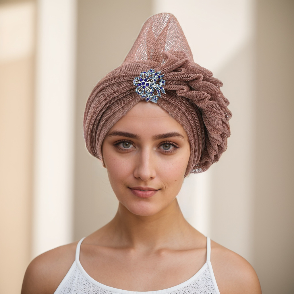 Muslim hat Layered fashion accessory African hat multicolor_voghion.com