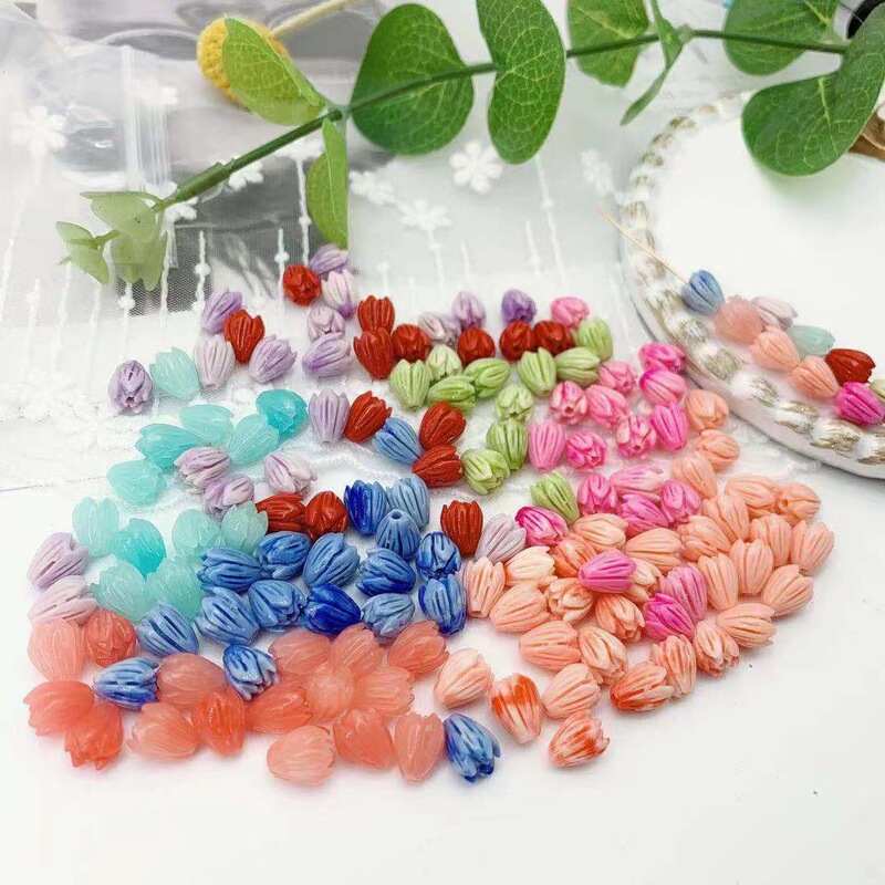 Colorful Shell Powder Embossed 7*9mm Straight Hole Flower Bud DIY Ancient Style Hairpin Hairpin Earrings Hairpin Hair Accessories Accessories Colorful Shell Powder Embossed 7*9mm Straight Hole Flower Bud DIY Ancient Style Hairpin Hairpin Earrings Hairpin Hair Accessories Accessories