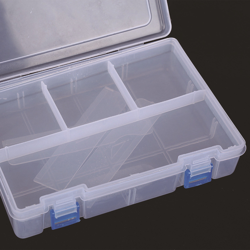 Universal double-layer capacious plastic pencil case, transparent art storage box, increased thickness