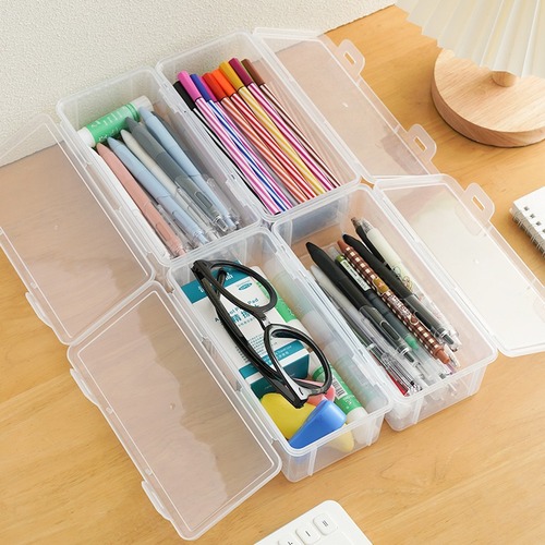 Pencil storage box large capacity transparent stationery storage box pencil holder for colored pencils children's crayons painting sketch pen bag