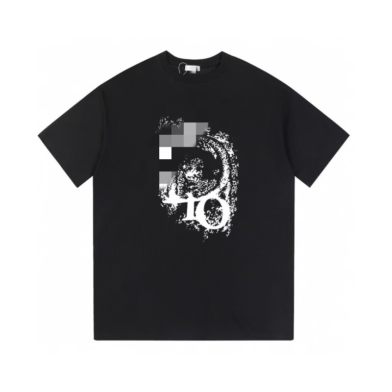 クロスボーダー 25ssCD ホームファッションブランド春夏新作落書きペイントレタープリントユニセックス純綿半袖Tシャツ|undefined
