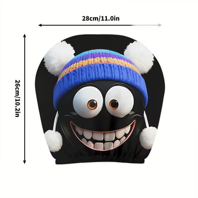 Universal seat cover: Hat-Wearing Expressions, Elastic, Stain-Resistant, Durable - 18-double-sided-printing-1pc-26cm28cm