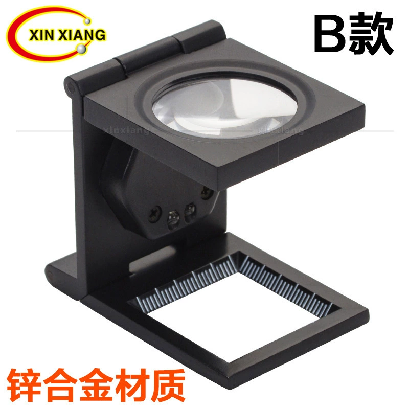 10-кратный складной цельнометаллический два светодиодного светильника зеркало для печати бумажных точек текстильной шкалы увеличительное стекло