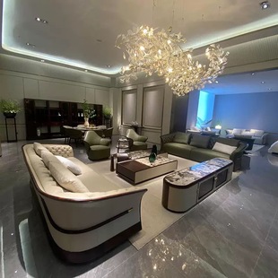 New Chinese Style Solid Wood Sofa Living Room 2025 New Modern Simple Office Business Walnut Leather Sofa Chair