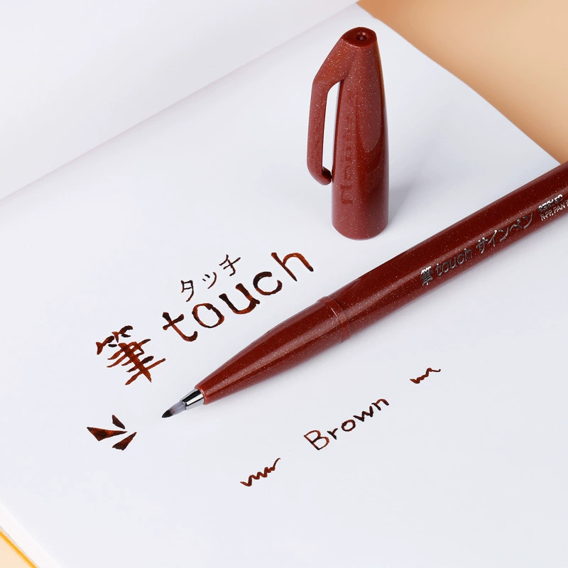 Новый цвет японской ручки Pentel Pentita Touch, цветной корпус, мягкая головка, цветочный рисунок на корпусе