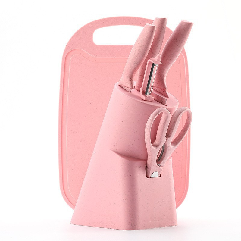 Siete tallos de trigo en color rosa