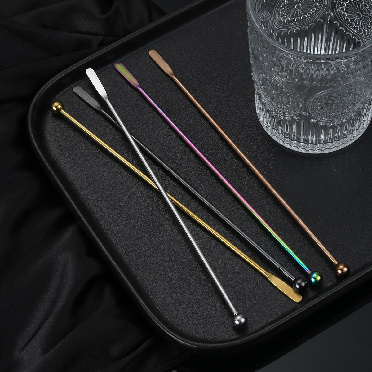 304 Stainless Steel Stirring Stick Spoon Bar Cocktail Drink Milk Tea Coffee Mixing Stick Wine Spoon Mixing Tool