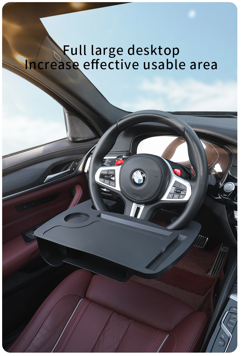 Cross-Border Car-Mounted Small Table Board, Steering Wheel Table Board, Multifunctional Passenger Seat Folding Small Table Board, In-Car Office Storage