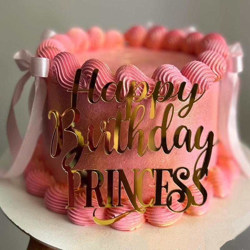 跨境ins风公主生日快乐亚克力蛋糕装饰女士生日女王蛋糕装饰|undefined