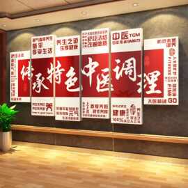 网红中医阁养生馆装饰挂画文化形象墙面背景美容院氛围布置感超小